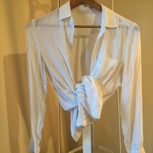 Vintage cream silk button down